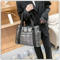 thumbnail image 3 of Stylish Puffer Tote Bag for Women, Soft Waterproof Tote Bag, Plaid Shoulder Bags Quilted Bags Down Padding Handbags, Trendy Shopping Handbags High Capacity, 3 of 7