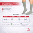 thumbnail image 3 of 6 Pairs Diabetic Crew Socks for Men & Women, Non-Binding, Breathable Moisture Wicking, Comfort Fit, Size 10-13, Gray, 3 of 5