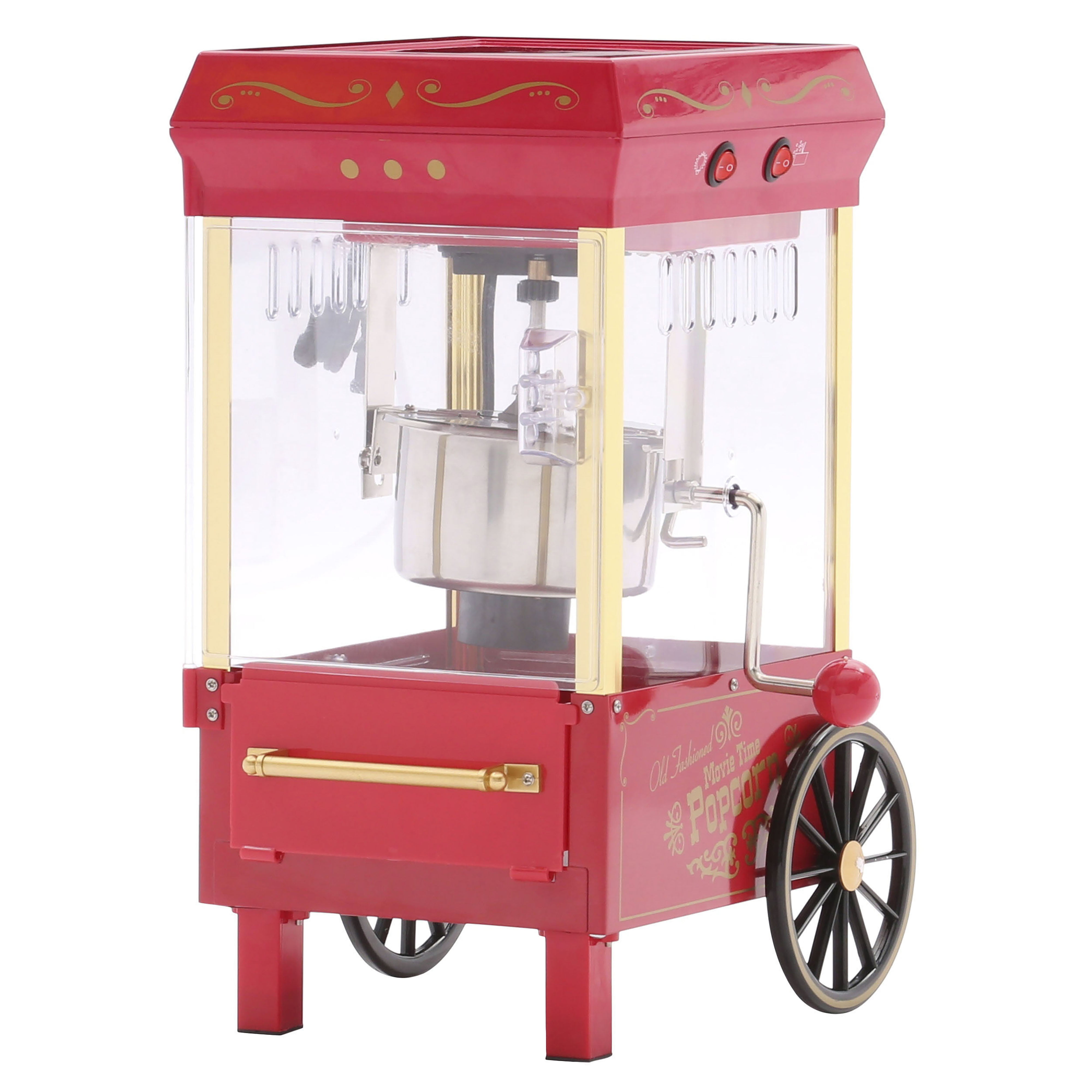 Nostalgia 2.5-Ounce Red Kettle Popcorn Maker  Maquina de palomitas,  Palomiteros, Contenedores de acero