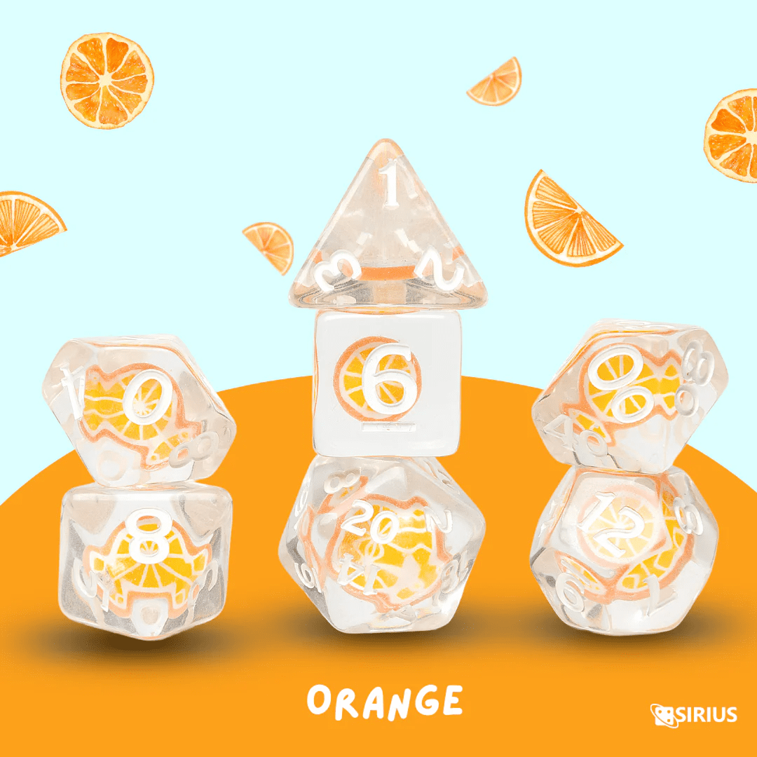Sirius Dice 7-Set Fruit Dice: Orange
