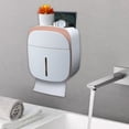 thumbnail image 4 of Double-Drawer Wall-Mounted Tissue Dispenser – Bathroom Paper Towel Rack with Hidden Storage for Small Essentials, 4 of 6