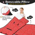 thumbnail image 3 of Football and Basketball Red Pattern Teens Toddler Nap Mat with Pillow, Sleeping Mat Bag for Preschool Daycare 59"x22", 3 of 6