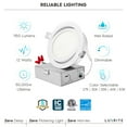 thumbnail image 7 of Luxrite 4 Inch Gimbal LED Recessed Lighting, 5 Color Selectable 2700K-5000K, 950 Lumens, Dimmable, 12W, Wet Rated, ETL Listed, 7 of 7