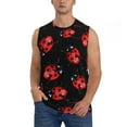 thumbnail image 2 of Goofa Beautiful Red Ladybug Printed Men's Sleeveless T-Shirt - Athletic Gym Workout Tank Top for Men - Moisture-Wicking, UPF 30+ Quick-Dry Muscle Tee-3X-Large, 2 of 8