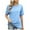 Sky Blue, variant on Women's Fashion Casual Spring And Summer New Loose Thread Stitching Round Neck Short-Sleeved T-Shirt Top Pink S Christmas Gift