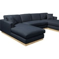 thumbnail image 4 of Meridian Furniture Johanna Navy Linen Textured Fabric 3pc. Sectional, 4 of 16