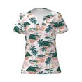 thumbnail image 3 of Naloa Hawaii Palms Print T-Shirts Short Sleeve V Neck Tees for Women Fashion Tops Trendy Lightweight Soft Casual Summer Outfits Clothes, 3 of 5