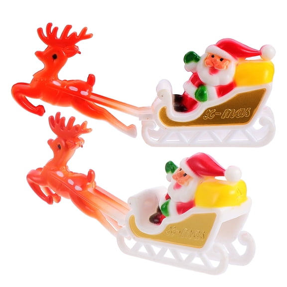 FELTECHELECTR Multi-Color 3D Santa Cake Toppers for Christmas Party Decoration
