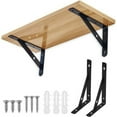thumbnail image 3 of Soportes de pared para estantes de alta resistencia, 150 x 95 x 15 mm, juego de 4, metal negro para cocina y dormitorio, incluye tornillos, 3 of 5