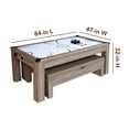 Hathaway Driftwood 7ft Air Hockey Table Tennis Combo Set w/Benches