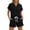 Black, variant on Travel Outfits for Women Summer Casual 2 Piece Notch V Neck Button Tops Drawstring Shorts Comfy Sets Loungewear