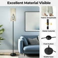 thumbnail image 3 of Modern Standing Floor Lamp four decorative vases including blue white porcelain jar figures small Dimmable Metal Pole Lamp with Linen Lampshade for Living Room LED Bulb Included, 3 of 8