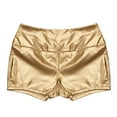 thumbnail image 6 of YONGHS Women's Hot Pants Shiny Metallic Boyshort High Waist Dance Mini Micro Booty Shorts Gold XX-Large, 6 of 7