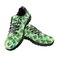 thumbnail image 2 of COEQINE Girls Black Sole Sneakers Lace Up Women Running Shoes for Travel Outdoor Comfortable Training Athletic Green Clover Sport Shoes for St. Patrick's Day, Watercolor Green Shamrock, 2 of 7