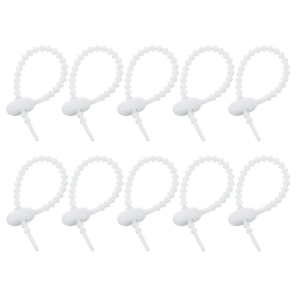 20Pack 5" Silicone Cable Ties, Reusable Zip Ties Wire Strips Organizer, White