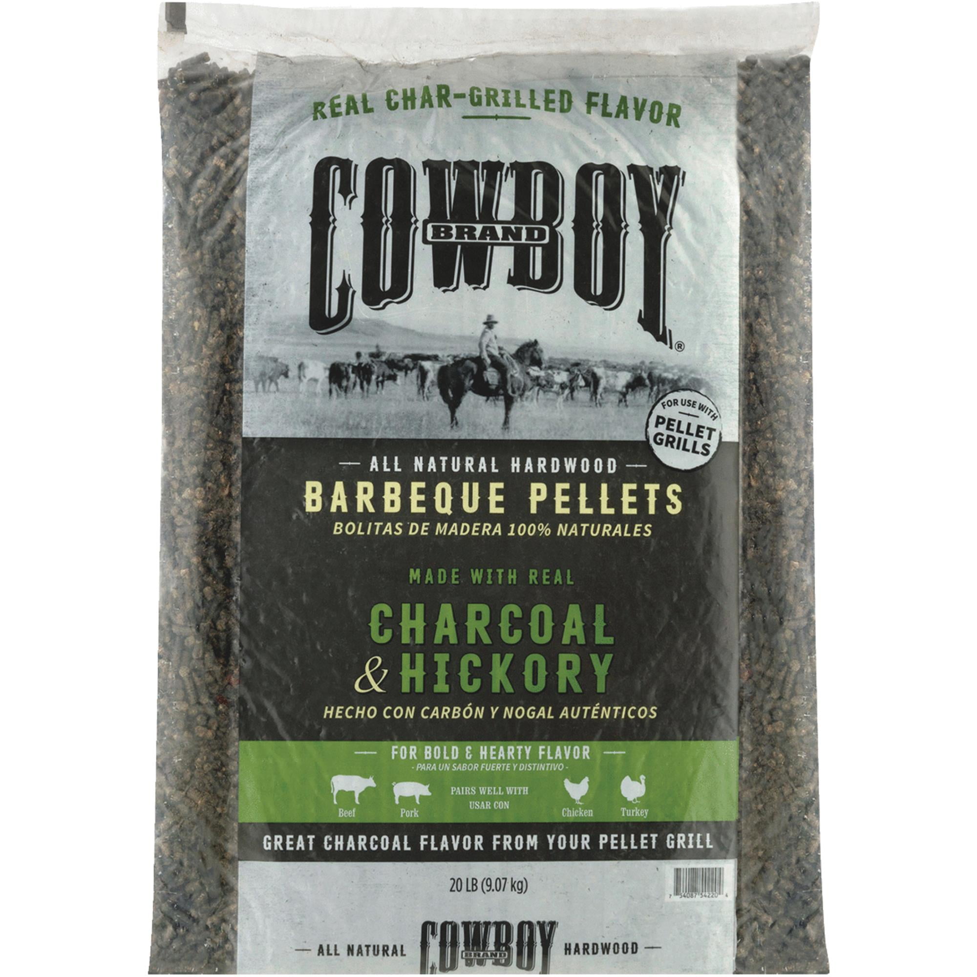 Cowboy 20LB Charcoal and Hickory Wood Pellets