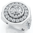 thumbnail image 2 of Pompeii Men's 8 1/2Ct Diamond Hexagon Anniversary Pinkie Ring Gold Lab Grown (F/G,VS2-SI1), 2 of 5