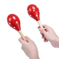 thumbnail image 3 of Maracas, Wooden Rumba Shaker Rattle Hand Percussion Musical Instrument for Adults Kids, Set of 2, 3 of 7