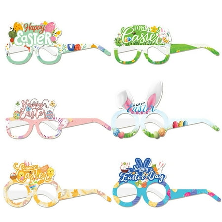 Steadline Festive Bunny Paper Glasses Photo Props Playful Easter Costume Accessories for Party Celebration Durable Cardboard Novelty Items for Themed Events and Group Photography