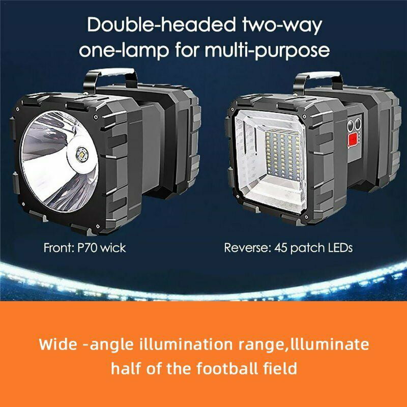 Details about   100000LM Portable USB Rechargeable LED Light Double Heads Flashlight Searchlight 