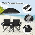 thumbnail image 6 of Aimee Lii Portable Folding Picnic Double Chair With Umbrella, Outdoor Portable Furniture for Camping, Traveling, Hiking-Black, 6 of 10