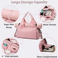 thumbnail image 4 of 2026 Yoga Gym Bag for Women, Gym Duffel Bag with Yoga Mat Holder & Shoe Compartment, Weekender Travel Tote Bag with Wet Dry Pockets (Black), 4 of 5