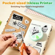 HKHKPI Mini Printer, Bluetooth Portable Inkless Thermal Pocket Sticker Printer with 3 rolls, Sticker Maker Machine for Notes Journal Kids Gift