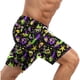thumbnail image 4 of Ceisia Men's Relaxed Fit Mardi Gras Celebration Swim Trunks | Double-Layer Quick-Dry Beach Shorts | Elastic Waist Party Shorts Gift, 4 of 5