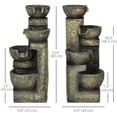 thumbnail image 3 of Outsunny Outdoor Fountain with Adjustable Flow & LED Lights, Stone Look, 3 of 10