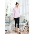 thumbnail image 6 of Loungees Pink Drop Needle Coral Fleece Shawl Collar Button Front Bed Jacket - 3X, 6 of 7