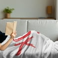 thumbnail image 3 of XOXO Soft Flannel Fleece Throw Blanket, Lipsticked Woman Biting Lips Simplistic Design Feminine Fantasy, Cozy Plush for Indoor and Outdoor Use, 50" x 70", Dark Coral Vermilion, by Ambesonne, 3 of 5
