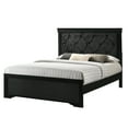 thumbnail image 2 of JERFIT King Size Upholstered Panel Bed with Button Tufted Headboard, Modern Solid Wood Frame Black Bedroom Furniture, 2 of 5