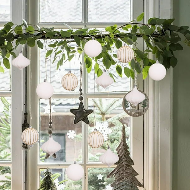 Christmas Decorations 6 Piece Flocked Christmas Balls Christmas Decoration SetMultiple Styles Of Christmas Tree Decorations Can Also Be Used For Other Party