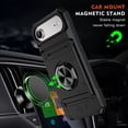 thumbnail image 6 of Allytechgroup for iPhone Air Case with 2 Pcs Screen Protector, Rugged Magnetic Back Cover Compatible with Car Mount Ring Holder Kickstand Card Slot Hard Shell Case for Women Men, Black, 6 of 7