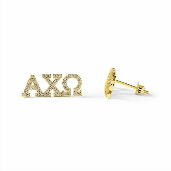 Sorority Shop Alpha Chi Omega Earrings — ACO 18K Gold Plated Sorority Gifts Earrings, Long-Lasting Alpha Chi Omega Gifts for Women