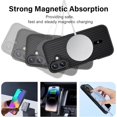 thumbnail image 2 of Étui pour iPhone 16 Plus, [Compatible avec MagSafe] [Protection contre les Chutes de Qualité Militaire] Motif Fibre de Carbone, Étui Arrière Rigide Antichoc pour iPhone 16 Plus, Noir, 2 of 4
