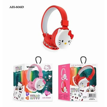 Hello Kitty Kids Bluetooth Headphones Anime Cartoon Wireless Headsets Stereo Earphones with Mic Fashion Hottie Y2k Kids Gifts