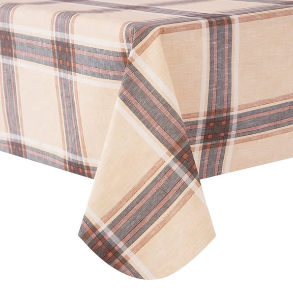 Cosiblend 52'' X 70'' Checkered Tablecloth Disposable Vinyl Tablecloths with Flannel Backing Wipeable Spillproof Plastic Table Cover PVC Waterproof Table Cloth for Indoor Outdoor