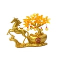 thumbnail image 2 of Estatua de caballo del árbol del dinero del Feng Shui Decoración del Año Nuevo chino Decorativa china Dorado, 2 of 8