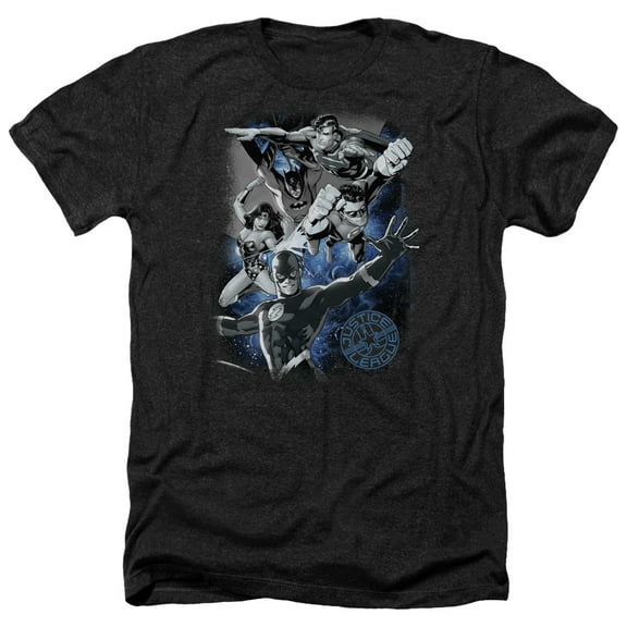 Jla - Galactic Attack Nebula - Heather Short Sleeve Shirt - Medium