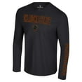 thumbnail image 2 of Men's Colosseum Black Oklahoma State Cowboys Color Pop Active Blend 2-Hit Long Sleeve T-Shirt, 2 of 3