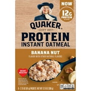 Quaker Select Starts Protein Instant Oatmeal, Banana Nut, 2.15 oz Packets, 6 Pack