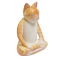 thumbnail image 2 of NOVICA Wood Statuette Meditating Cat Orange and White from Bali Indonesia Sculpture Animal Themed Thought Meditation Yoga [6in H x 4.5in W x 2.6in D] 'Peaceful Kitty in Orange', 2 of 5