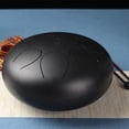 thumbnail image 2 of Tambor de lengua de acero de 12 pulgadas con 8 tonos, fabricado en aleación de acero-titanio de alta calidad, afinado y cortado a mano para un sonido perfecto. Incluye mazos, pegatinas de notas, 2 of 7