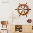 thumbnail image 5 of Inanosa 36" Premium Wooden Ship Boat Wheel | Nautical Captain Pirate Ship's Wheel | Home Décor Wall Sculptures, 5 of 5