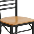 thumbnail image 6 of Emma + Oliver Black Three-Slat Ladder Back Metal Dining Chair/Natural Wood Seat, 6 of 11