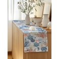 thumbnail image 5 of Table Runner 36 Inches Long for Kitchen Dining, Blue Coastal Dresser Scarf Farmhouse, Dining Table Decorations for Wedding/Parties, Coral Shell Starfish Seahorse Summer Beach 13 x 36 In, 5 of 8
