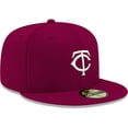 thumbnail image 3 of Men's New Era Cardinal Minnesota Twins White Logo 59FIFTY Fitted Hat, 3 of 6
