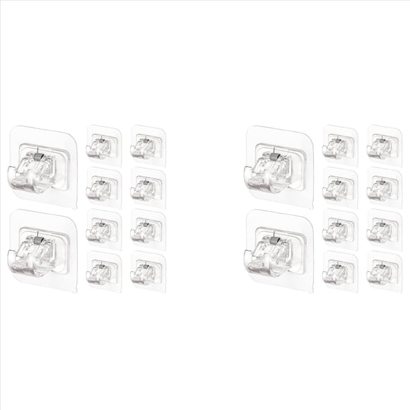 20 Piezas Soportes de Barra de Cortina Autoadhesivos Soportes para Barras de Cortina Sin Perforar Sin Perforación Ajustables Sin Clavos - 2