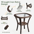 thumbnail image 4 of Sunmthink 3 Pieces Patio Furniture Set, Patio Swivel Rocker Chairs Set of 2, Wicker Outdoor Bistro Set with Rocking Chair, Thickened Cushions and Table for Porch (Navy Blue), 4 of 6
